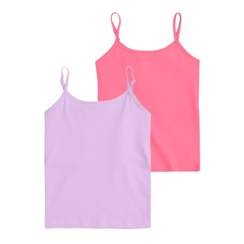 YouGotPlanB Cotton Padded Camisole | Pack of 2 | Ages 8-16 Years | Built-in Light Padding | Full Coverage | Perfect for School Pink, Lavender - Image 1