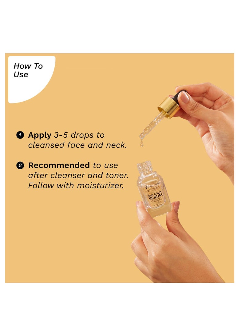 PILGRIM 24K Gold Face Serum With Niacinamide & Hyaluronic Acid Dewy Primer For Face Make Up For All Skin Types Korean Skin Care For Unisex 20ml - Image 3