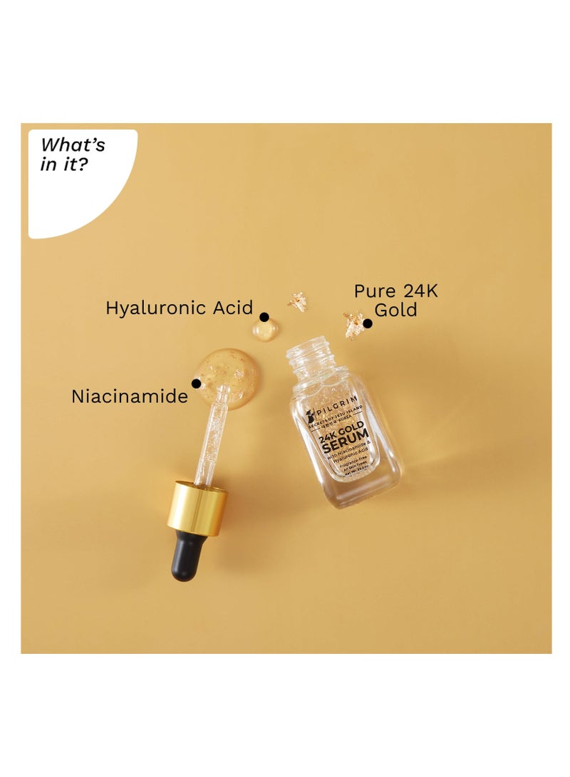 PILGRIM 24K Gold Face Serum With Niacinamide & Hyaluronic Acid Dewy Primer For Face Make Up For All Skin Types Korean Skin Care For Unisex 20ml - Image 5