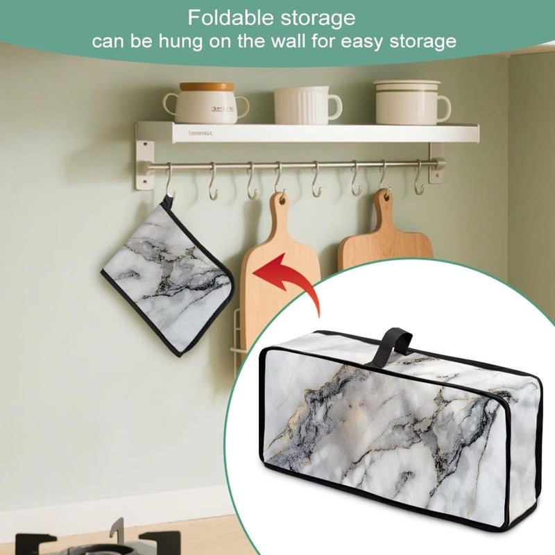 ZDCUSTOM Grey Marble Slim Toaster Cover Compatible with 2 Slice Long Slot Toaster Oven Bread Maker Machine Stain Resistant Kitchen Small Appliance Cover - Image 5