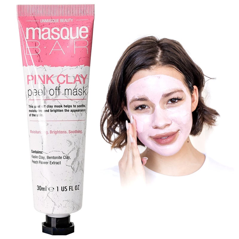 masque Bar Pink Clay Peel Off Mask with Grapefruit Brightening Facial Pore Refiner For Acne Blemishes Oily Skin Blackheads Made in Korea