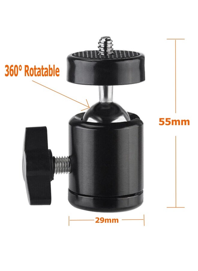 Universal 1/4" Swivel Mini Ball Head Screw Tripod Mount, 360 Degree Rotating Mount Base Adapter for DSLR Cameras Tripods Monopods Camcorder Light Stand - Image 4