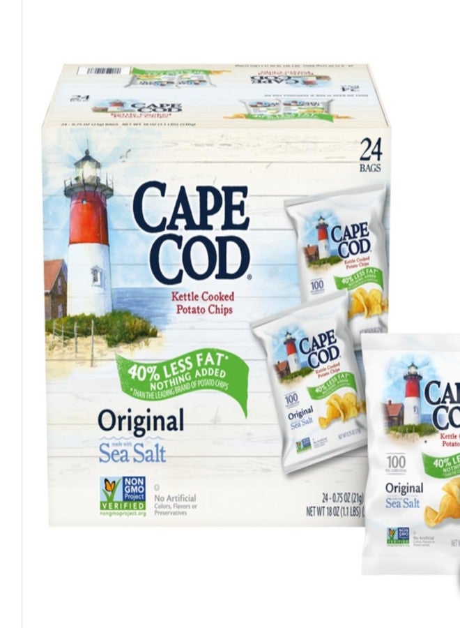 Cape Cod Kettle Cooked Potato Chips, Original, 0.75 oz, 24 ct - Image 2