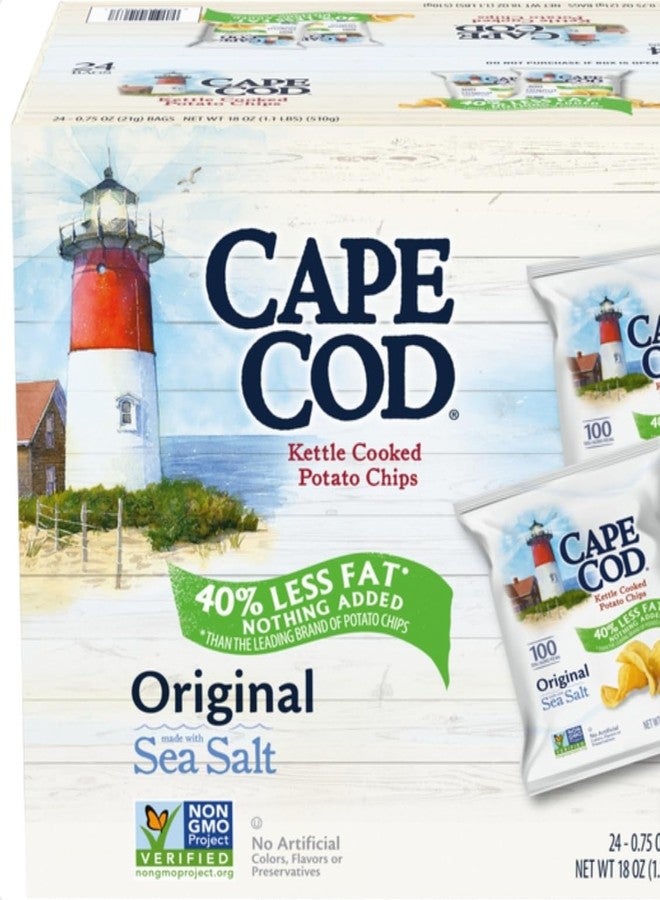 Cape Cod Kettle Cooked Potato Chips, Original, 0.75 oz, 24 ct - Image 1