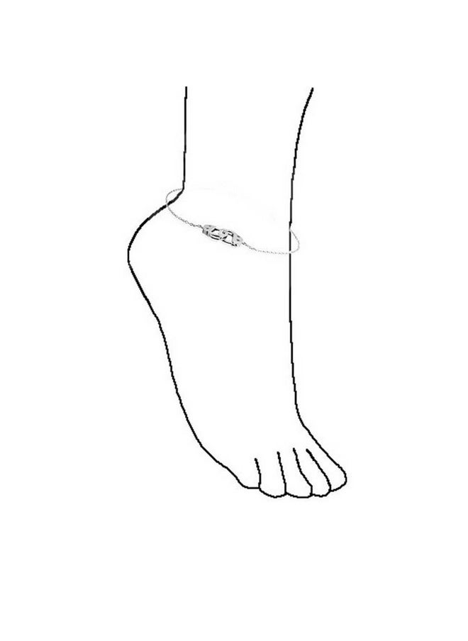 BLING JEWELRY - Handcuff Interlocking Hotwire Anklet Lucky Charm Anklet Link Ankle Bracelet For Women .925 Sterling Silver Adjustable 9 To 10 Inch With Extender - Image 1