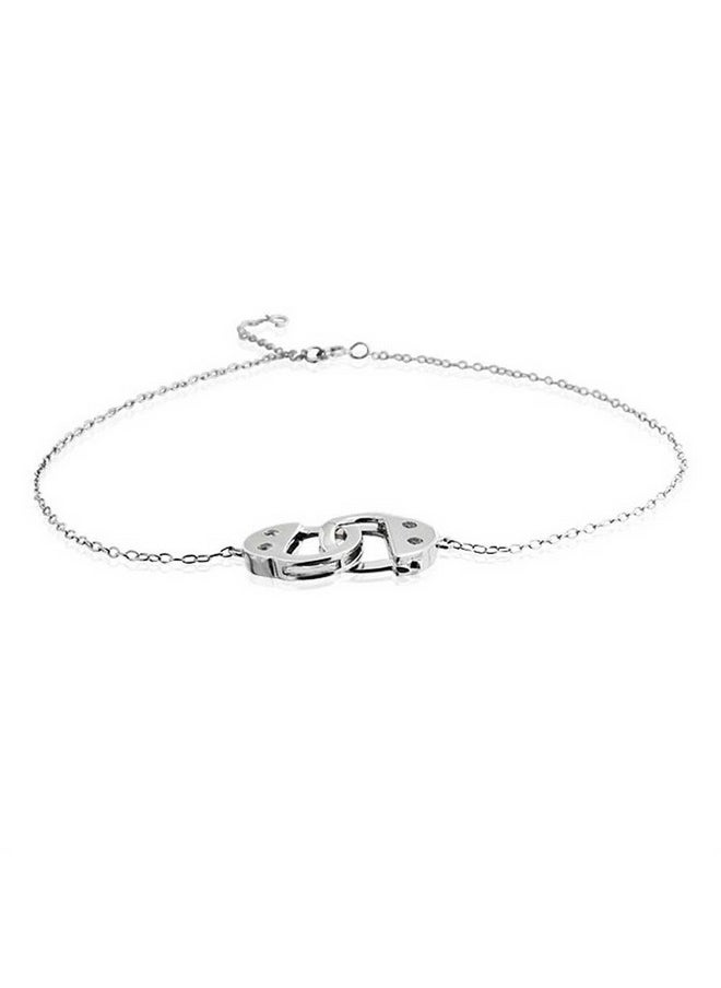 BLING JEWELRY - Handcuff Interlocking Hotwire Anklet Lucky Charm Anklet Link Ankle Bracelet For Women .925 Sterling Silver Adjustable 9 To 10 Inch With Extender - Image 1