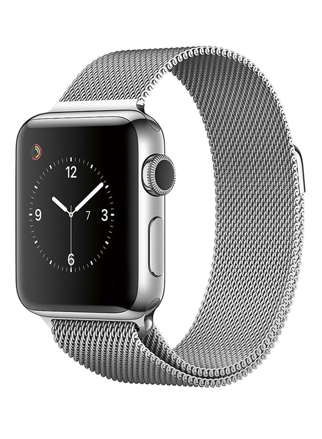 Magnetic Closure Milanese Mesh Loop Stainless Steel Replacement Band For Apple Watch Series 5/6/7 42/44/45mm Silver - Image 2