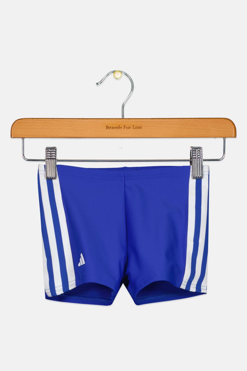 Adidas Kids Boy Drawstring Brand Logo Swim Trunks, Blue - Image 1