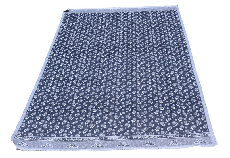 Mandhania Mayur Solapur Chaddar 100% Cotton Dailyuse Single Bed Blanket Pack of 1 Blue, Durable - Image 2