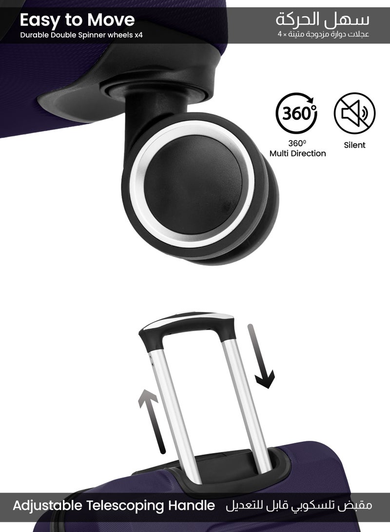 PARAJOHN حقائب السفر UrbanShield بحجم 28 بوصة - حقيبة صلبة خفيفة الوزن من ABS مع عجلات دوارة 360° وقفل TSA - أزرق بحري - Image 3