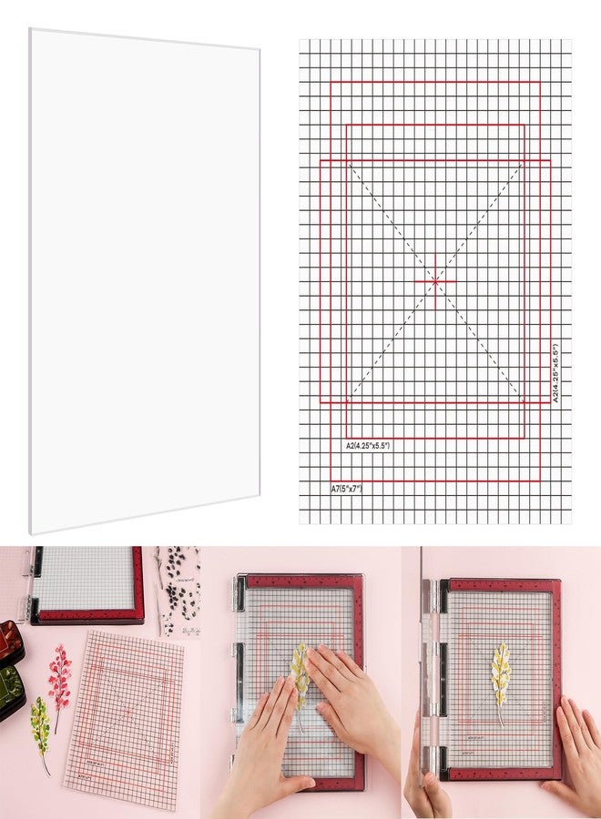 Briartw 6.5x8.5 Grip Mat with Printed Guides,Multi-Use Non-Slip Sticky Mats Fit in original-size Stamp Positioning Tool,Photopolymer Mat for Centering & Aligning Tape-free Stenciling Ink Blending - Image 1