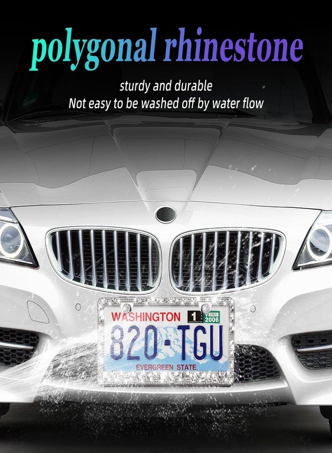 OKLPF Bling License Plate Frame for Women,Sparkle License Plate Frames| Shiny Large Gift Box(White) - Image 3