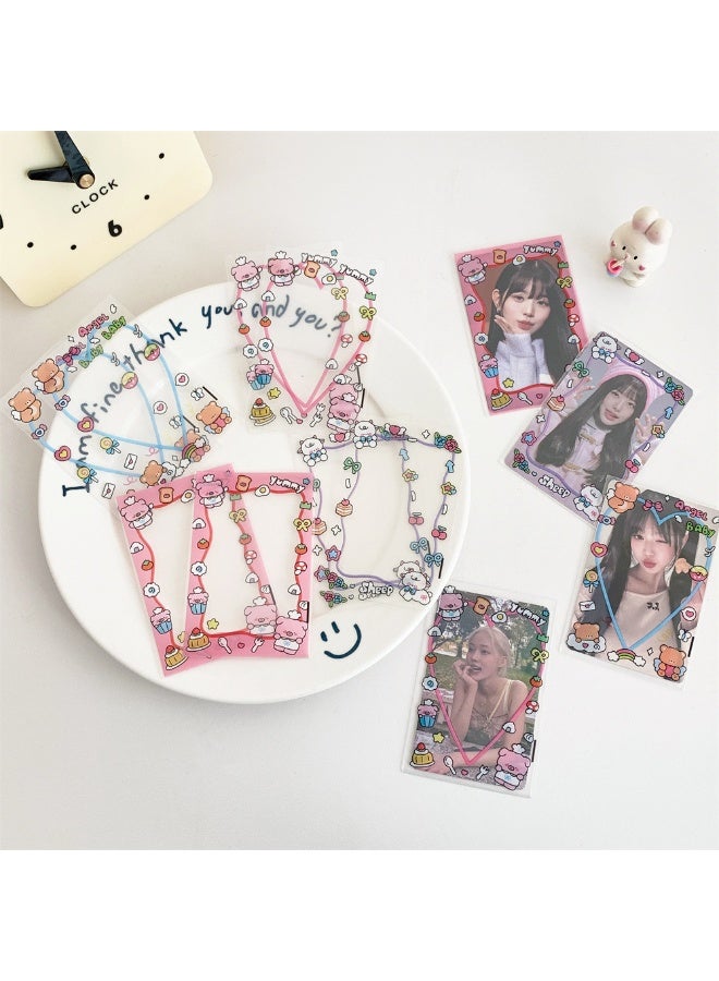 NIBEMINENT 20 Pcs/set Cute Girl Kpop Photo Card Holder Pendant Key Chain ID Badge Holder ID Card Holder Photo Card Protector for School ID Office ID Access Card for Women Girls - Image 2