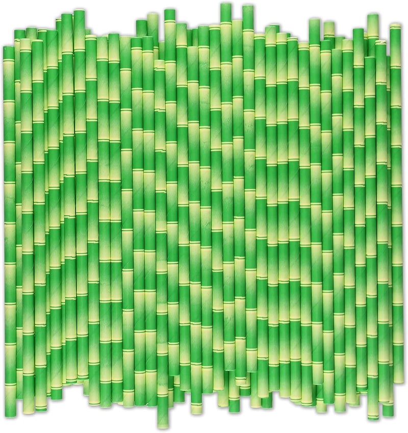 chunspak [1000 قطعة] مصاصات ورقية خضراء من الخي��ران للشرب، مقاس 7.75 × 0.24 بوصة، قابلة للتحلل البيولوجي بنسبة 100% - Image 1