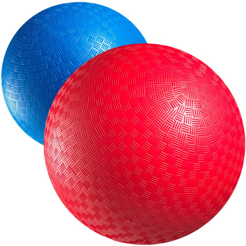 PlayBolt Red Blue Kickball Set 85 Inch with Pump for Toddlers Kids Adults Indoor Outdoor Gym Sports Toys Fun Playground Balls for Kids Dodgeball Four Square PE Games Recess and More - Image 2
