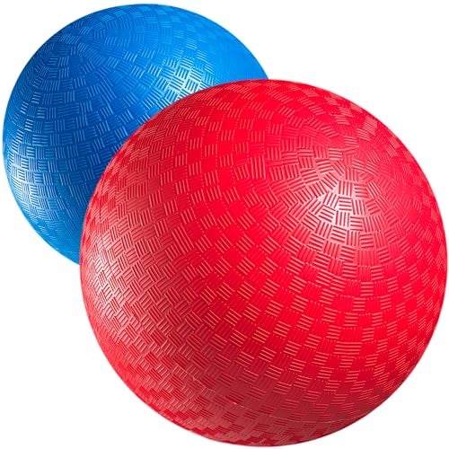 PlayBolt Red Blue Kickball Set 85 Inch with Pump for Toddlers Kids Adults Indoor Outdoor Gym Sports Toys Fun Playground Balls for Kids Dodgeball Four Square PE Games Recess and More - Image 1