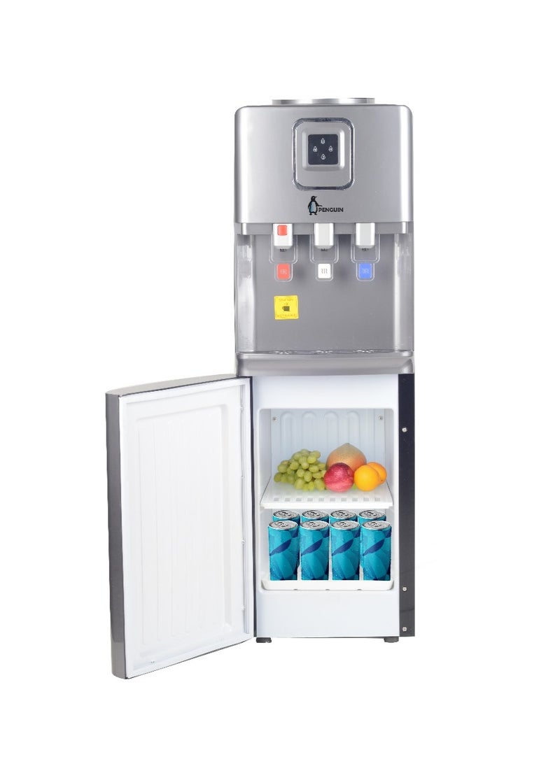 بنجوين Water dispenser PD001 3 tabs silver chrome with fridge PD001 Silver - Image 1