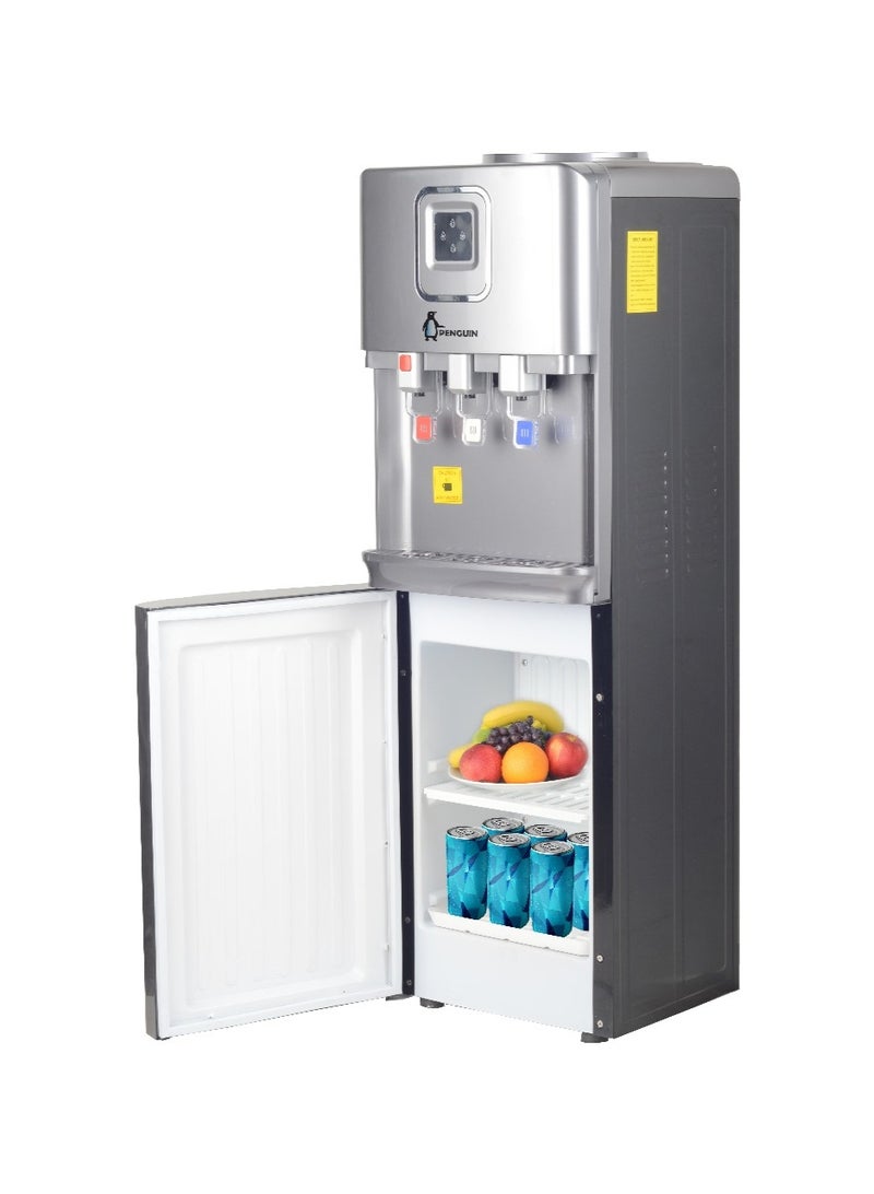 بنجوين Water dispenser PD001 3 tabs silver chrome with fridge PD001 Silver - Image 2