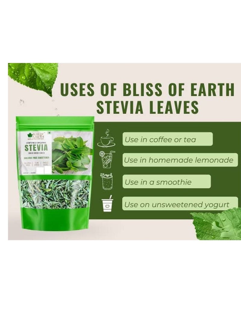 BLISS OF EARTH Bliss of Earth Organic Stevia Leaves Dried, Natural & Sugarfree Best Taste, 2x100GM  - Image 2