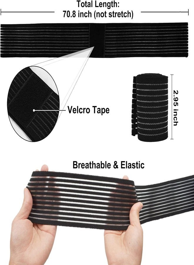 Ausbond 2Pcs Knee Wraps for Leg Calf Thigh Extra Long Elastic All Purpose Support Wrap Brace Compression Bandage for Pain Relief Weightlifting Powerlifting Squats (71in, Black, 2) - Image 4