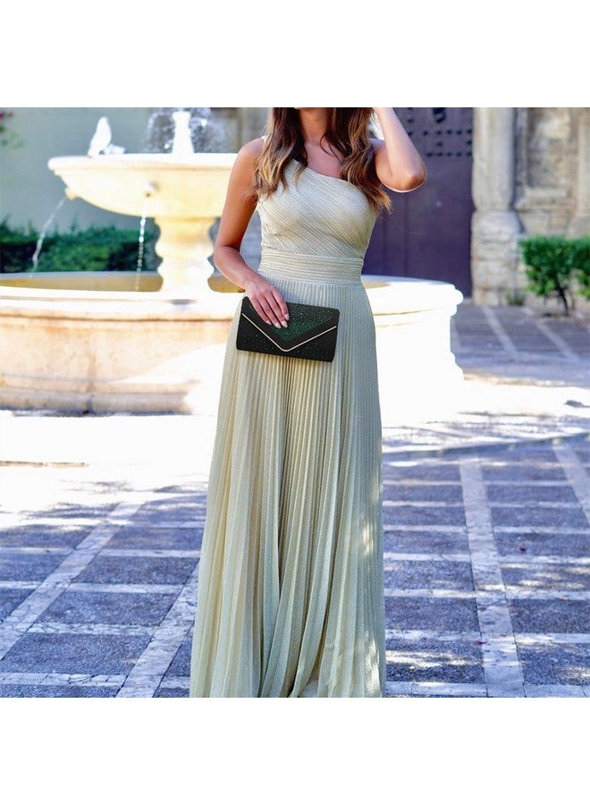 DASEIN Women Rhinestone Evening Bag Faux Suede Clutch Formal Party Sparkly Purses Cocktail Wedding Handbag (Green) - Image 2