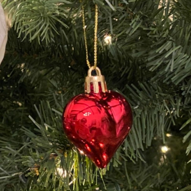 YIRHYZC Valentine's Day Heart Ornaments for Tree - Valentine Ornaments Valentines Tree Decorations - Glitter Rose Gold Red White - Mini 24 Pcs - Image 5
