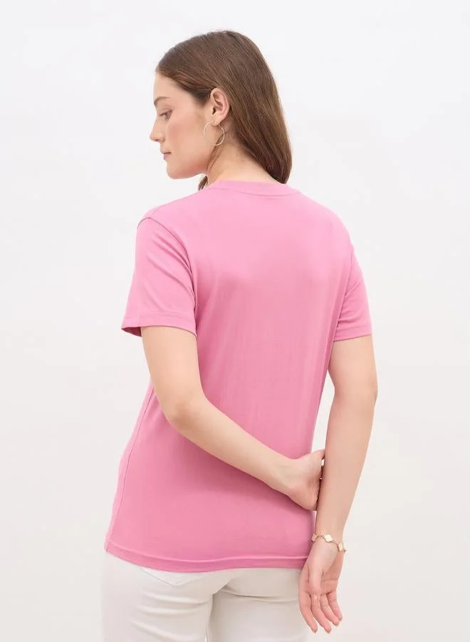 Styli Slogan Print Regular Fit T-Shirt