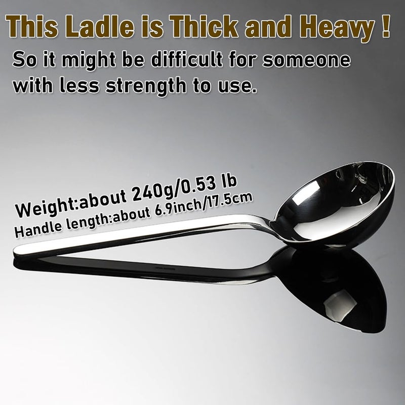 Txhlyx Thick Heavy ladle,18/10 Stainless Steel Scoop spoon for flour,soybeans,stews,and other liquid dishes 10 inch 1Pack - Image 2