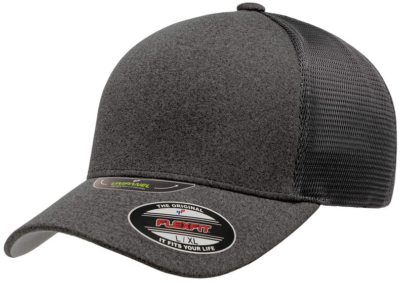 Flexfit Unisex Adult Melange Unipanel Trucker Cap, Dark Grey, Large-X-Large US - Image 1