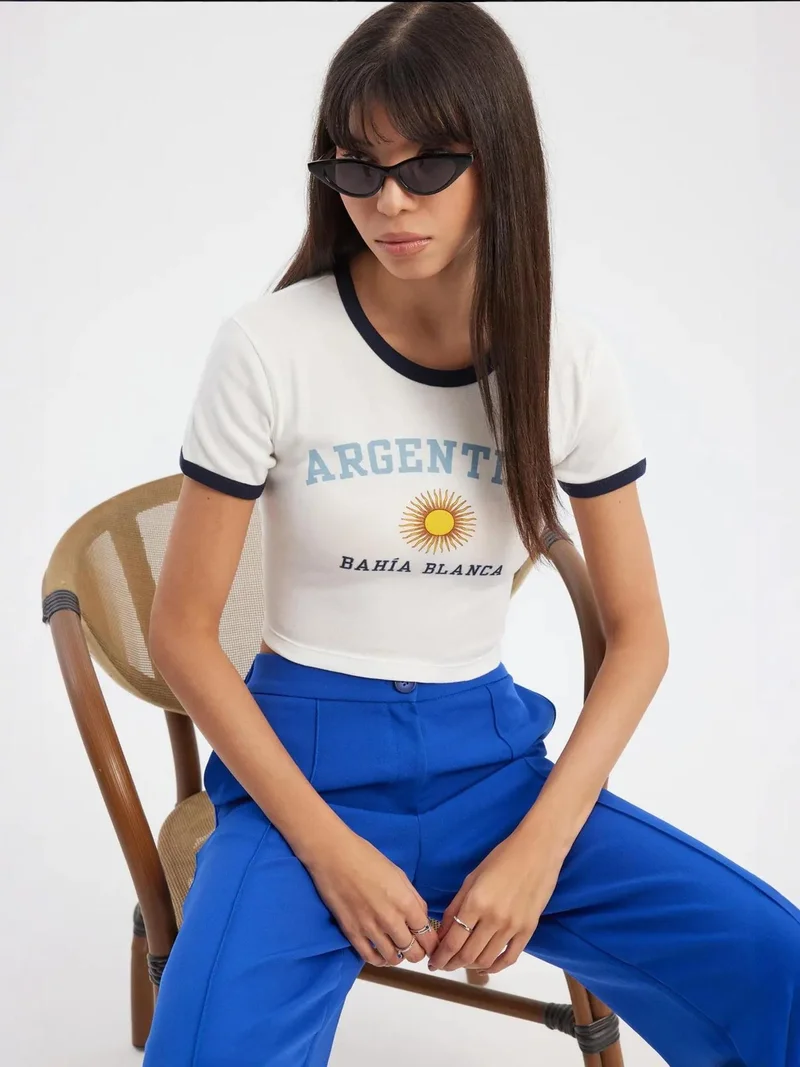 زوبعة تيشيرت قصير مطبوع