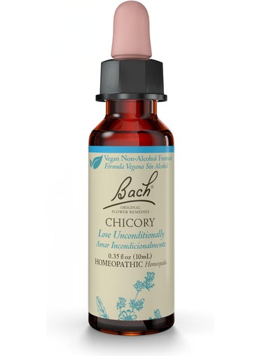 Bach Bach Original Flower Remedies, Chicory (Non-Alcohol Formula) - Love Unconditionally - Natural Homeopathic Flower Essence for Emotional Balance - Vegan, Gluten Free, Sugar Free - 10mL Dropper 