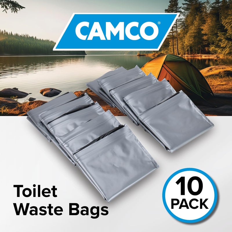 Camco Toilet Waste Bags - Features a Biodegradable Powder & Leak Proof Double Bag Design - Great for Camping, RVing, Hiking, or Boating - 10-Pack (41548) - Image 2