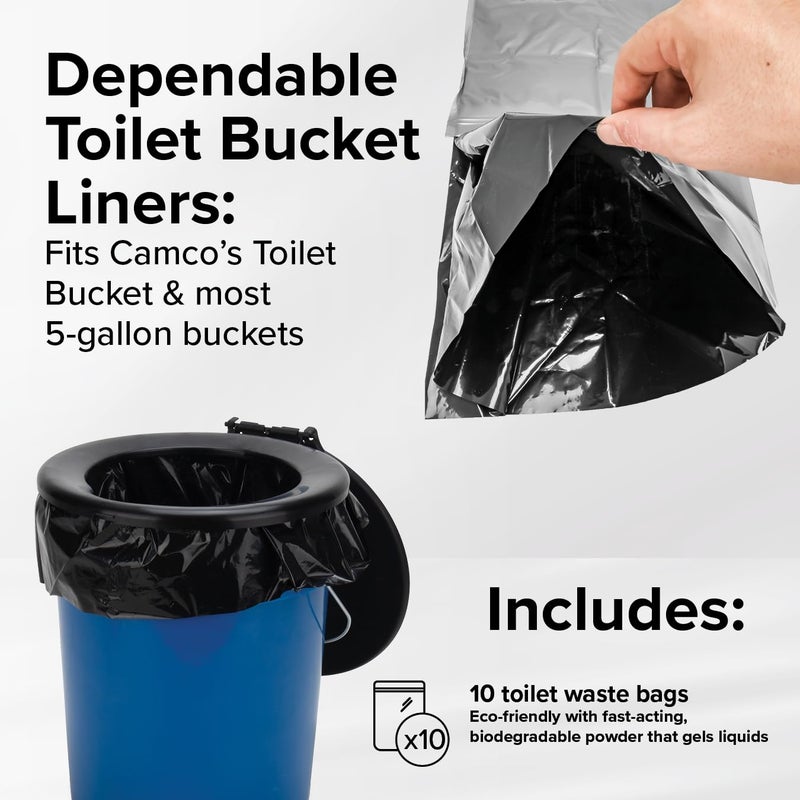 Camco Toilet Waste Bags - Features a Biodegradable Powder & Leak Proof Double Bag Design - Great for Camping, RVing, Hiking, or Boating - 10-Pack (41548) - Image 5