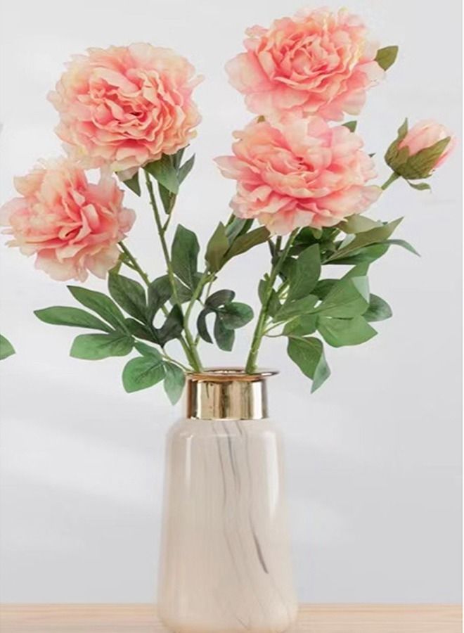 Kutis 2-Piece Artificial Peonies 2 Head Fake Flower Pink/Green 90 x 17 Centimeter - Image 4