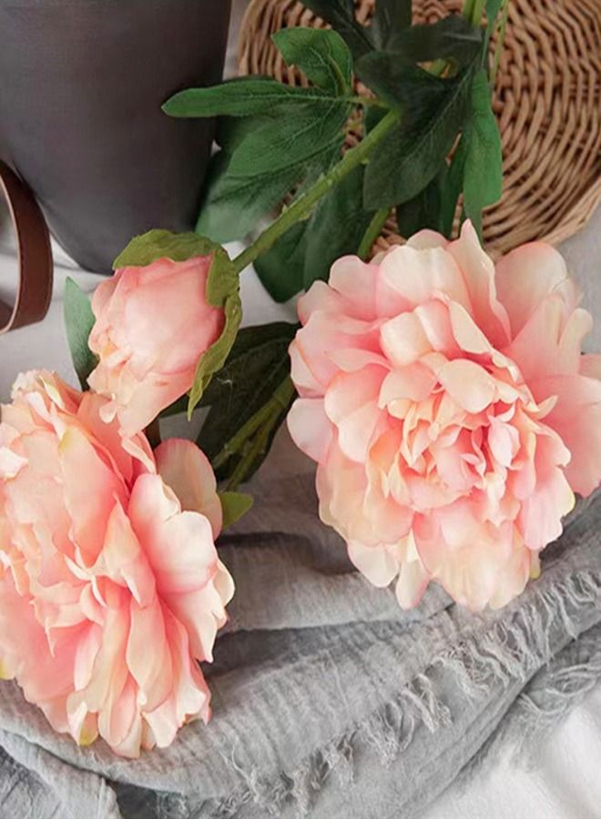 Kutis 2-Piece Artificial Peonies 2 Head Fake Flower Pink/Green 90 x 17 Centimeter - Image 3
