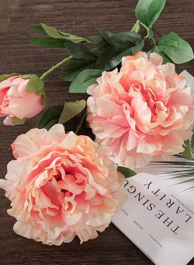 Kutis 2-Piece Artificial Peonies 2 Head Fake Flower Pink/Green 90 x 17 Centimeter - Image 2