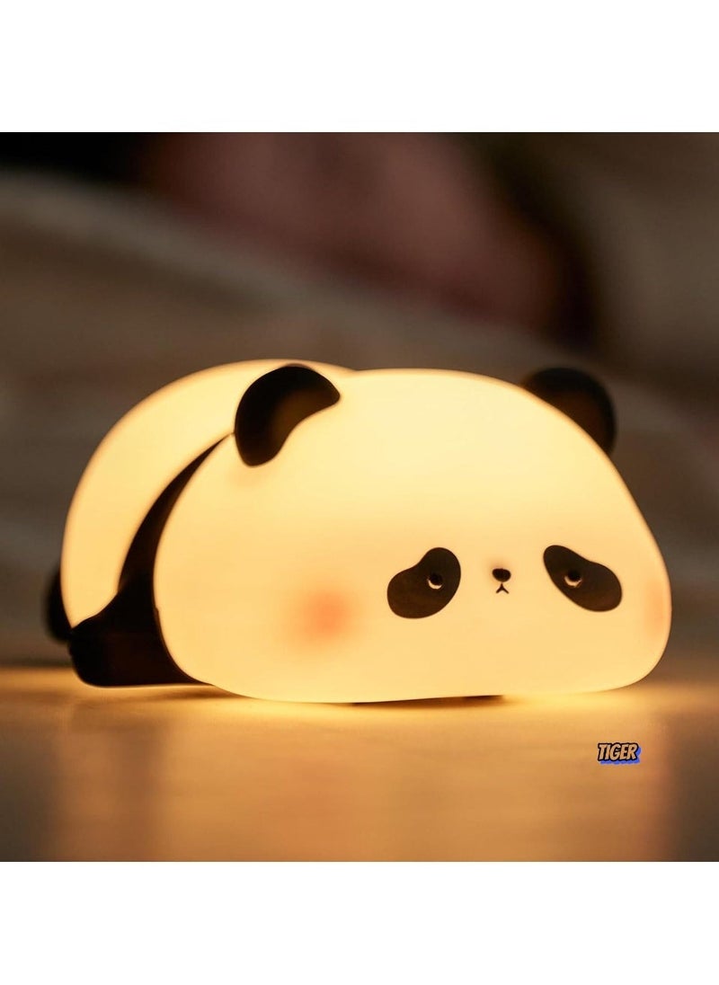 TIGER Children's Night Light – Cute Panda Lamp with 3 Light Modes, Dimmable, Timer, Touch Control, Silicone Night Lamp, USB Rechargeable, Ideal for Babies & Toddlers - Image 1