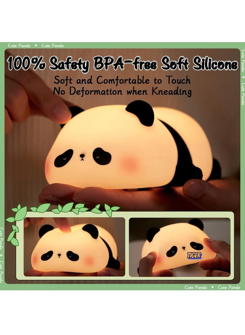 TIGER Children's Night Light – Cute Panda Lamp with 3 Light Modes, Dimmable, Timer, Touch Control, Silicone Night Lamp, USB Rechargeable, Ideal for Babies & Toddlers - Image 2