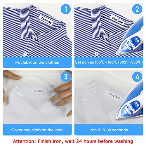 GREENCYCLE 2 Pack Black on White Iron On Clothing Fabric Label Tape Compatible for Ptouch TZe-FA231 TZ-FA231 AZE-FA231 1/2 inch 12mm 0.47 White Tape for PT-P750W PT-H110 PT-D210 PT-D600 - Image 5