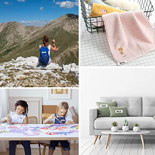 GREENCYCLE 2 Pack Black on White Iron On Clothing Fabric Label Tape Compatible for Ptouch TZe-FA231 TZ-FA231 AZE-FA231 1/2 inch 12mm 0.47 White Tape for PT-P750W PT-H110 PT-D210 PT-D600 - Image 2