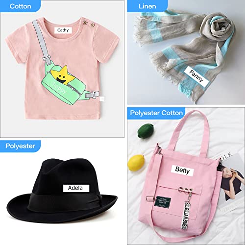 GREENCYCLE 2 Pack Black on White Iron On Clothing Fabric Label Tape Compatible for Ptouch TZe-FA231 TZ-FA231 AZE-FA231 1/2 inch 12mm 0.47 White Tape for PT-P750W PT-H110 PT-D210 PT-D600 - Image 3