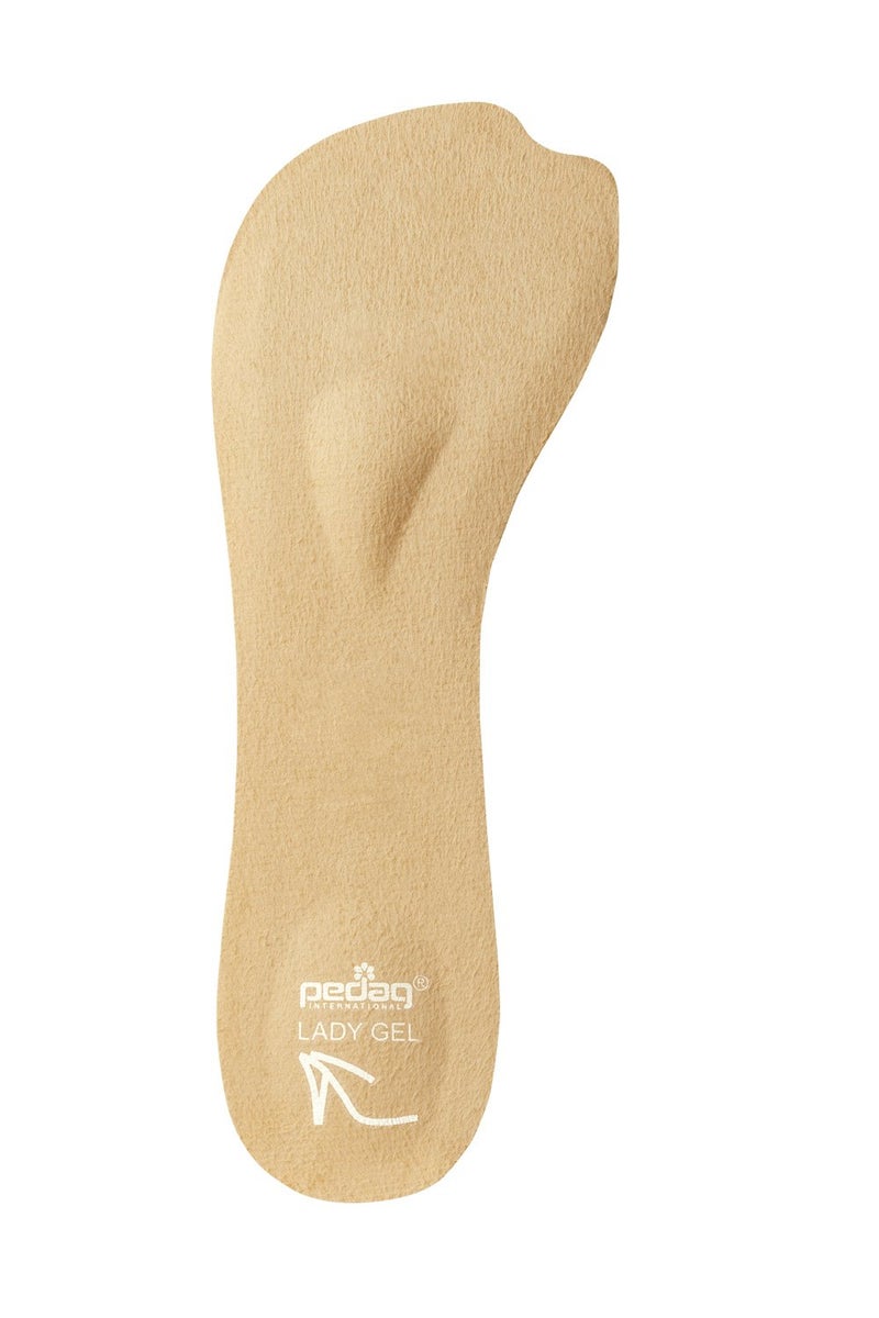 Pedag Lady Gel | Made in Germany | Ultra Thin Gel Insole for High Heels & Pumps | Metatarsal Pad | Heel Pad | Velour Top | Size Medium, US Women 8-10 / EU 38-40 | Tan | 1 Pair - Image 2
