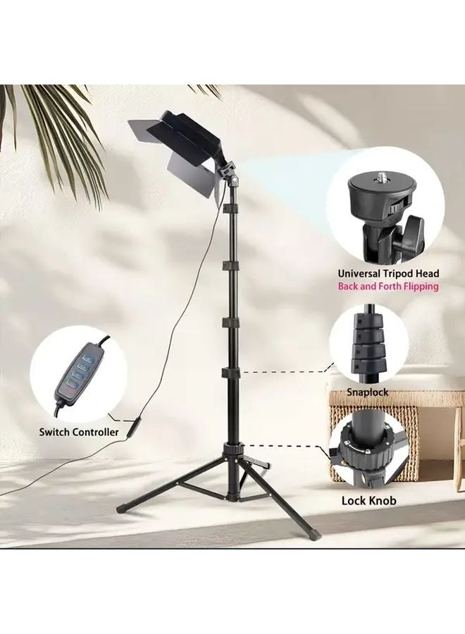 حامل ثلاثي ZOMEI 9 بوصة قابل للتعديل، ضوء فيديو ملء LED أسود مزود بمنفذ USB - Image 4