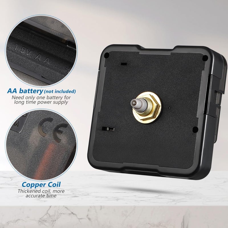 SUPVOX Quartz Clock Movement Replacement DIY Clock Mechanism Repair Part Accessory Silent Battery Operated Wall Clock Motor, 5.6cm*5.6cm*1.6cm, Black - Image 4