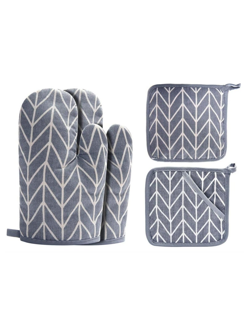 Oven Mitts and Potholders BBQ Gloves-Oven Mitts and Pot Holders Cooking Gloves for Cooking Baking Grilling  - Image 1