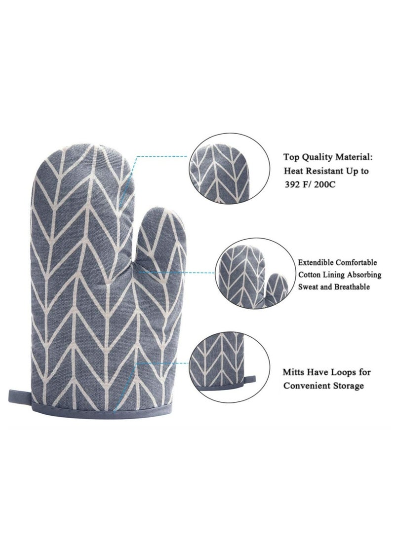 Oven Mitts and Potholders BBQ Gloves-Oven Mitts and Pot Holders Cooking Gloves for Cooking Baking Grilling  - Image 2