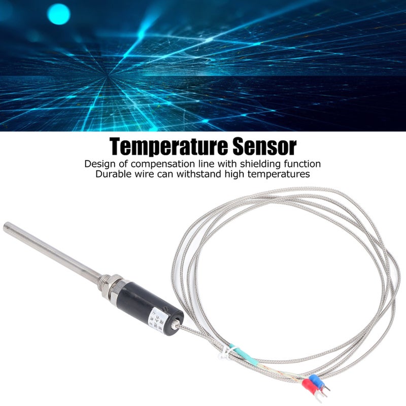 K Type Thermocouple Sensor Nichrome Shielded Wire Sensors with Straight Shank 100mm - Image 3