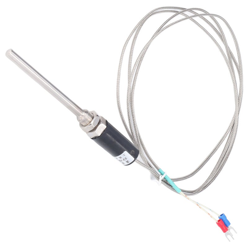 K Type Thermocouple Sensor Nichrome Shielded Wire Sensors with Straight Shank 100mm - Image 2