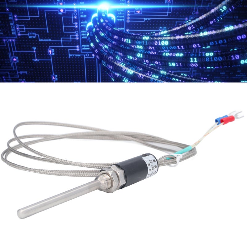 K Type Thermocouple Sensor Nichrome Shielded Wire Sensors with Straight Shank 100mm - Image 5