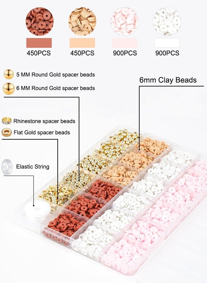 3000 Pcs Clay Beads for Bracelets, Bracelet Making kit Golden Beads for Jewelry Making, Charms Bracelet Kit DIY Arts and Crafts Birthday Mothers Day Gifts Toys - Image 4